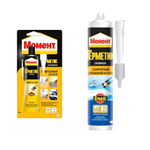 Силиконовый санитарный для ванной и кухни герметик "Момент"(белый), 280 мл