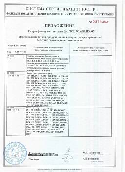 Сертификат на Саморез с потайной гол. нерж. А2 DIN 7982 3